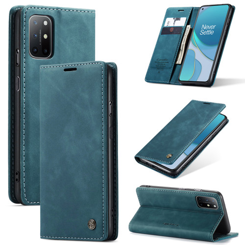 OnePlus 8T CaseMe 013 Multifunctional Retro Frosted Horizontal Flip Leather Case with Card Slot & Holder & Wallet - Blue